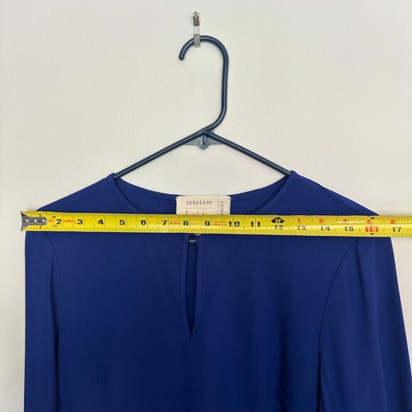 Nicole Miller Atelier Bell Sleeve Sapphire Blue Blouse, size Small - Picture 10 of 11